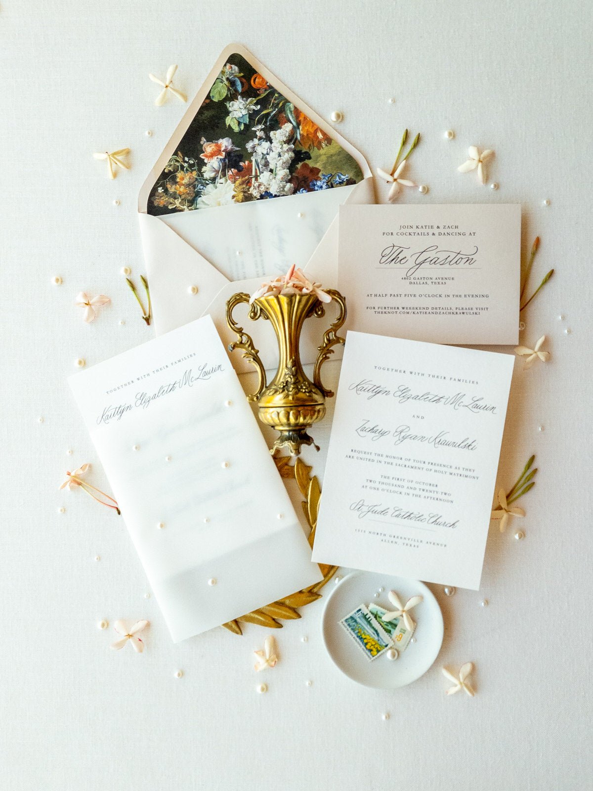 Classic Pearl Wedding Invitations - Two - Piece - Lively House & Home - Wedding Invitations