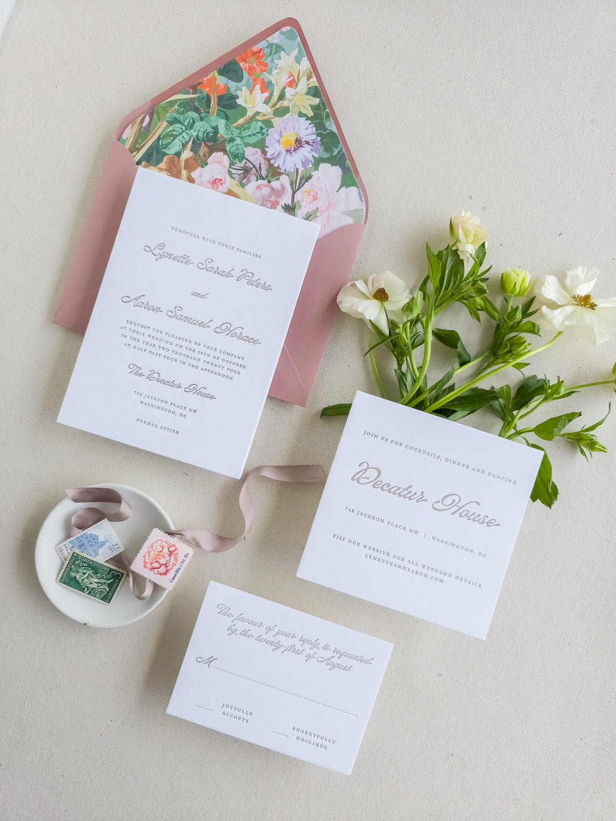 Classic Script Wedding Invitation - Lively House & Home - Wedding Invitations