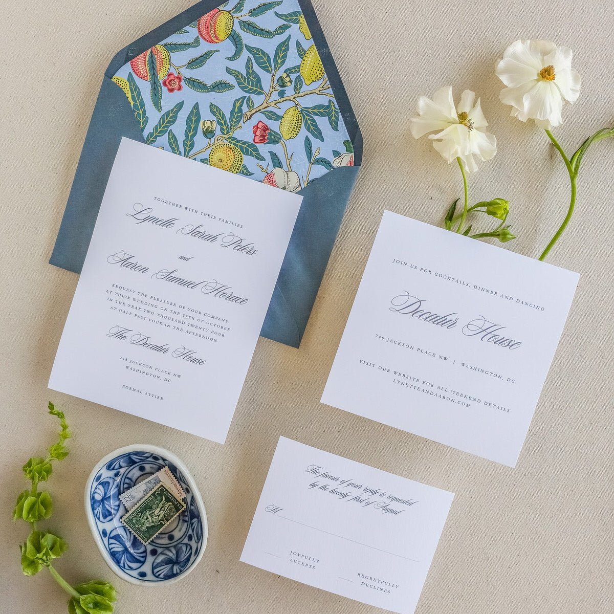 Classic Script Wedding Invitation - Two - Piece - Lively House & Home - Wedding Invitations