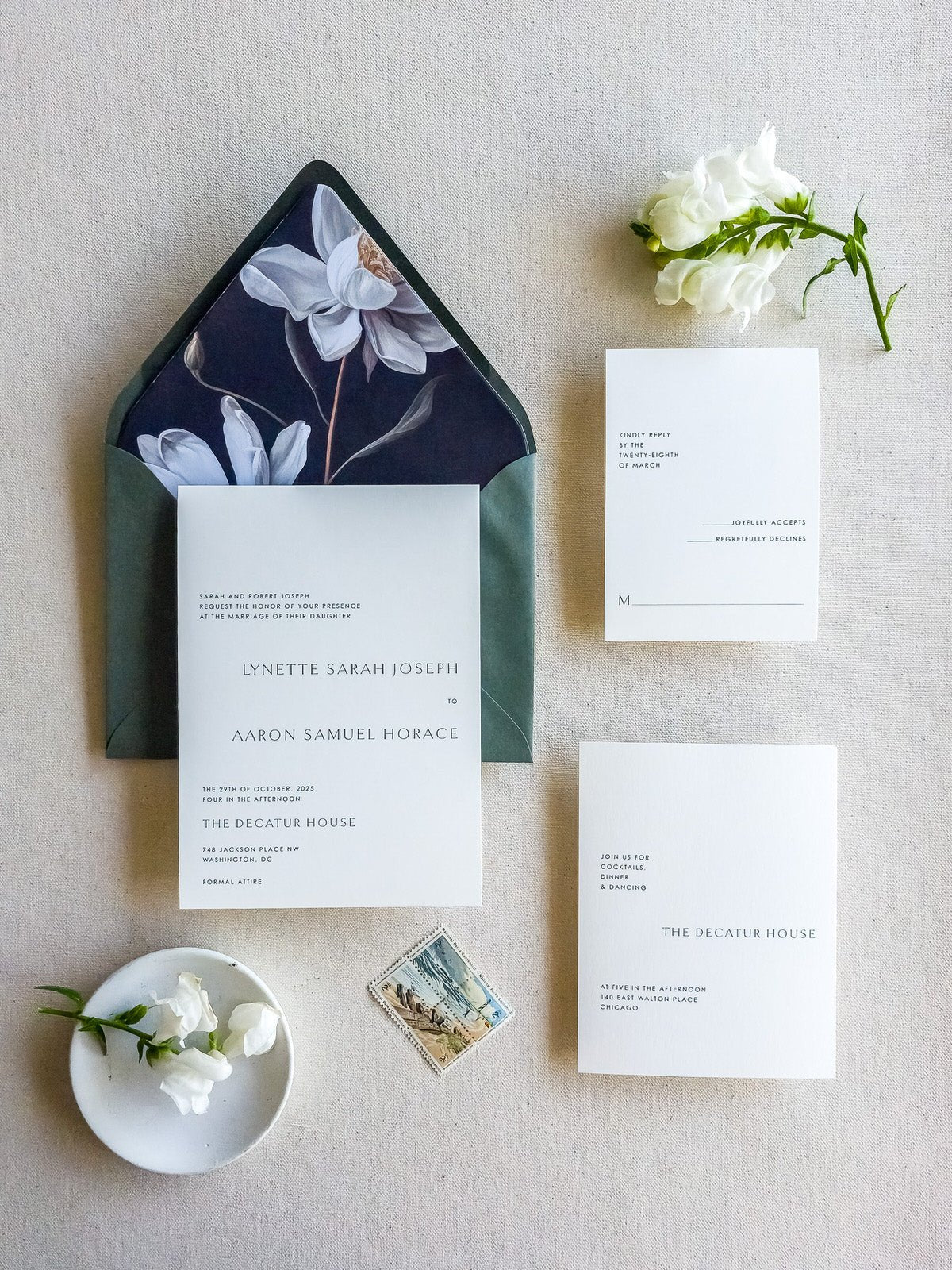 Simple Modern Wedding Invitations - Two Piece - Lively House & Home - Wedding Invitations