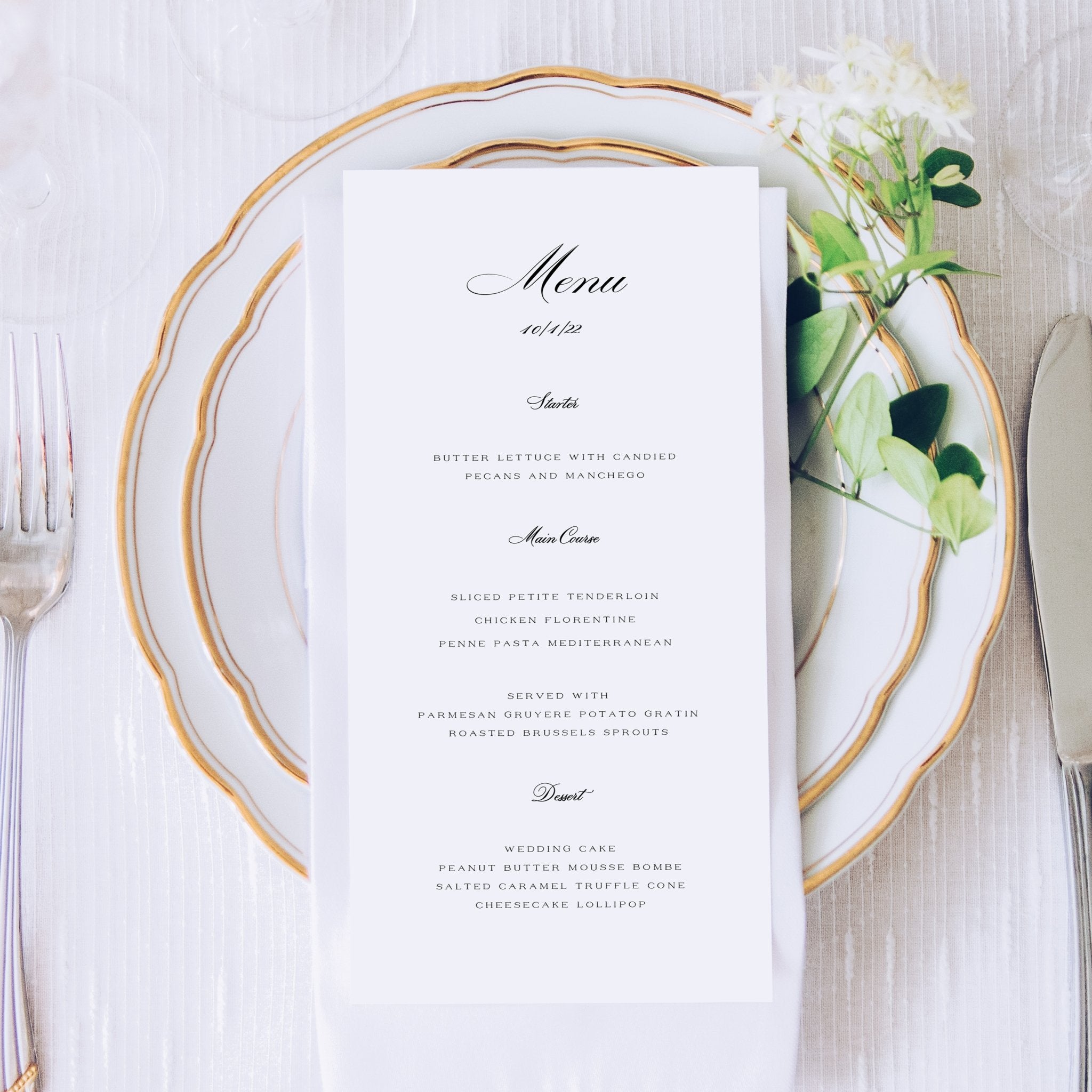 Wedding menu deals