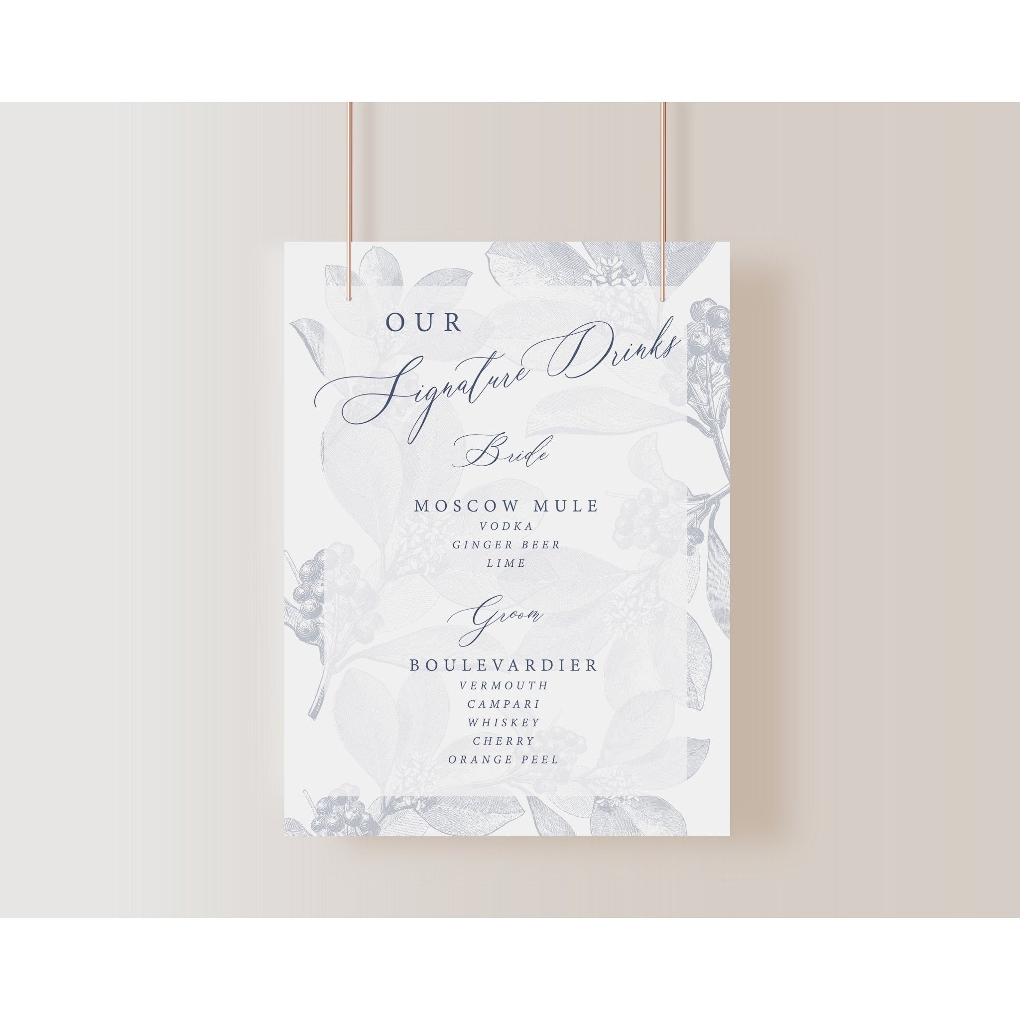 Wedding Signature Drinks Sign - Lively House & Home - Wedding Invitations