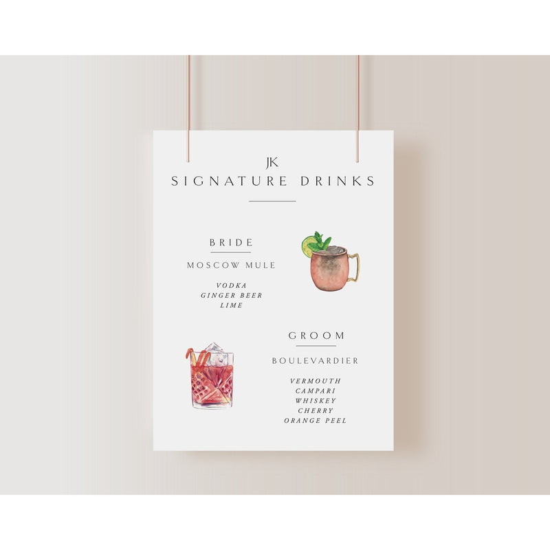 Wedding Signature Drinks Sign - Lively House & Home - Wedding Invitations