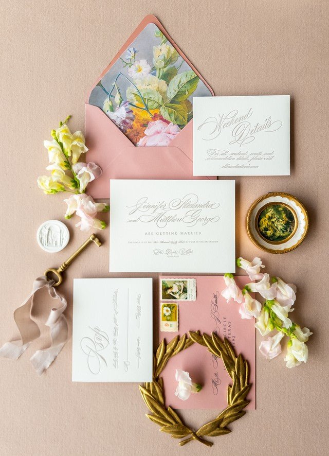 Elegant Script Wedding Invitations - Lively House & Home