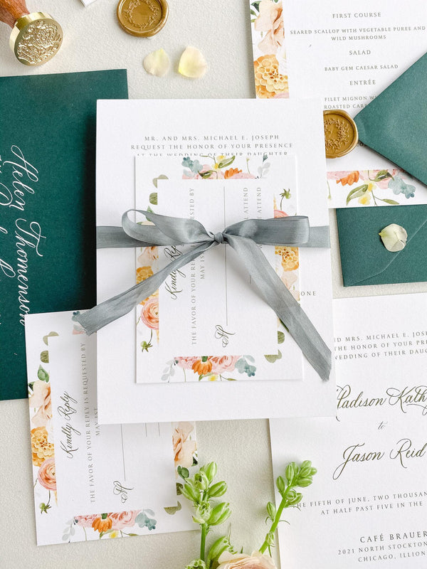 Floral Wedding Invitations - Lively House & Home