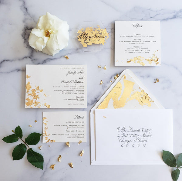 Gold Leaf Wedding Invitation Suite - Lively House & Home