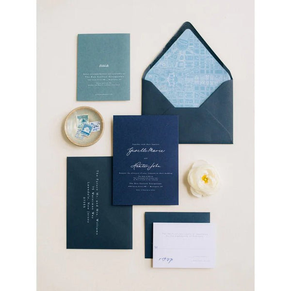 Modern Blue Wedding Invitations - Lively House & Home
