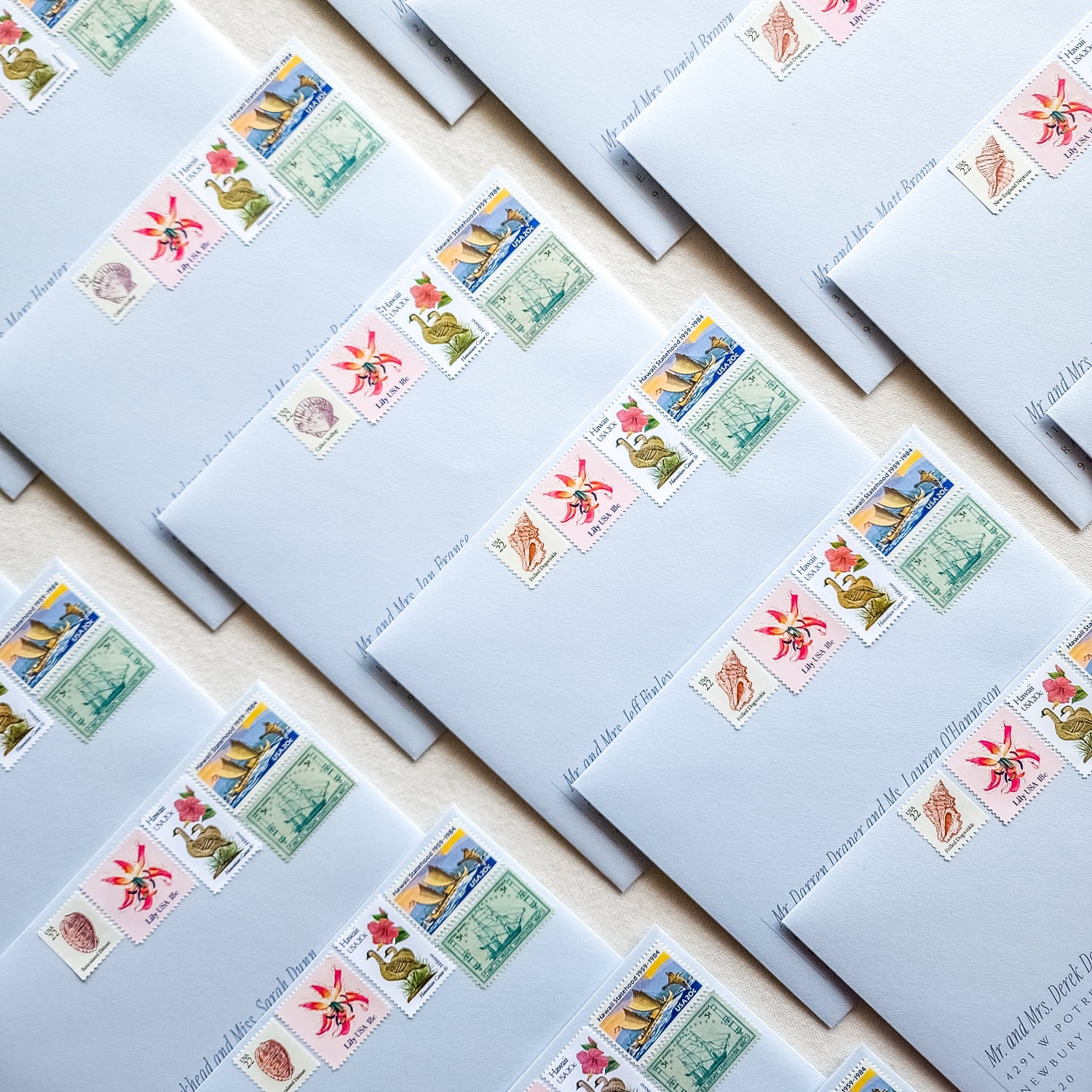 Vintage Stamps for Wedding Invitations