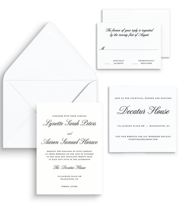 Classic Script Wedding Invitation - Lively House & Home - Wedding Invitations