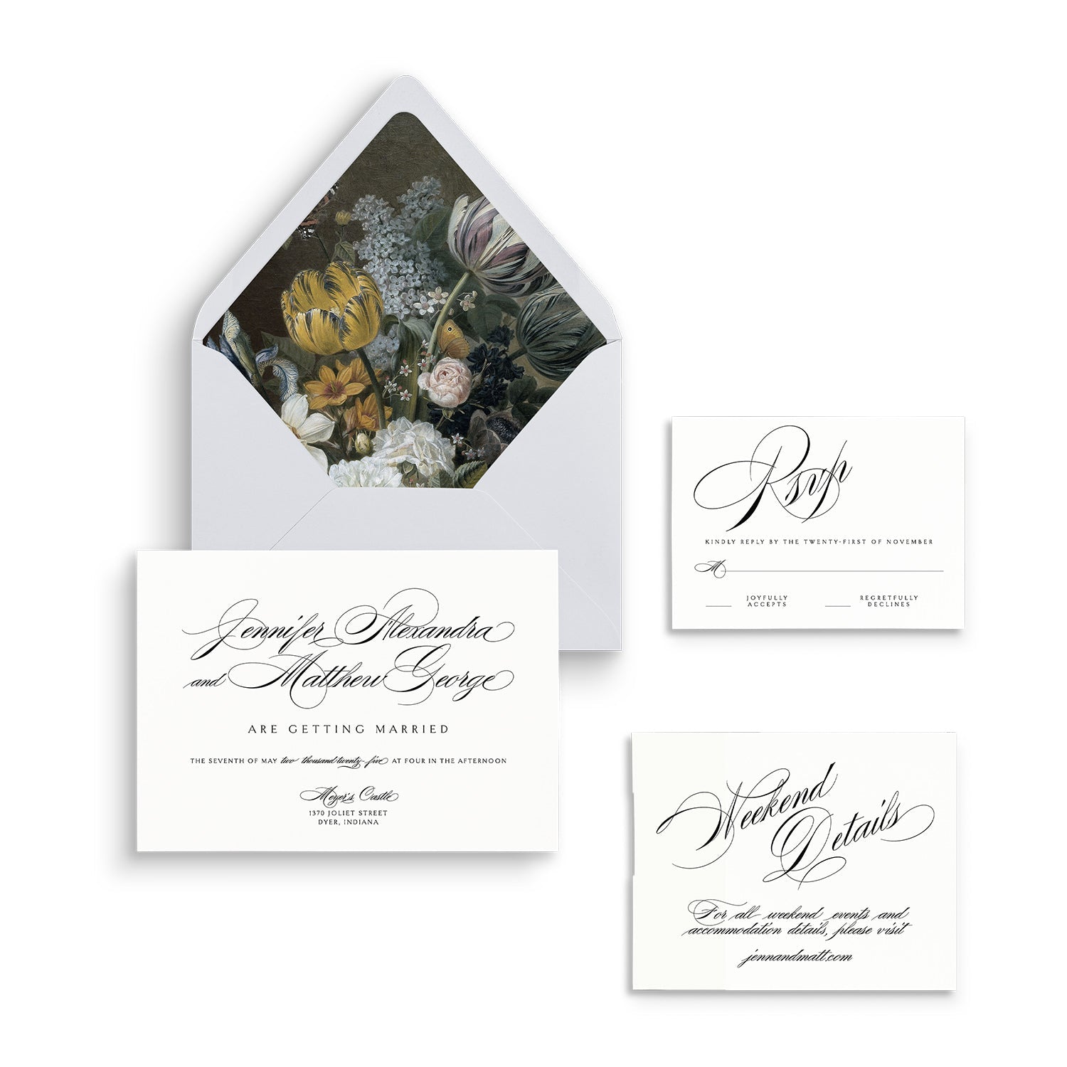 Elegant Script Wedding Invitations (Copy) - Lively House & Home - Wedding Invitations