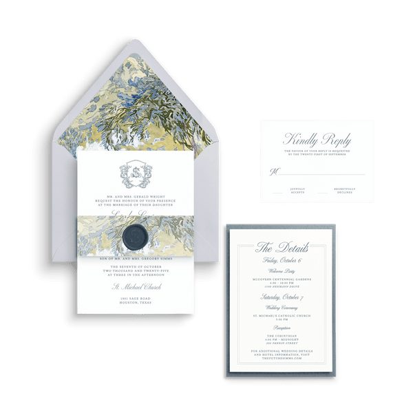 Monogram Crest Wedding Invitation - Lively House & Home - Wedding Invitations