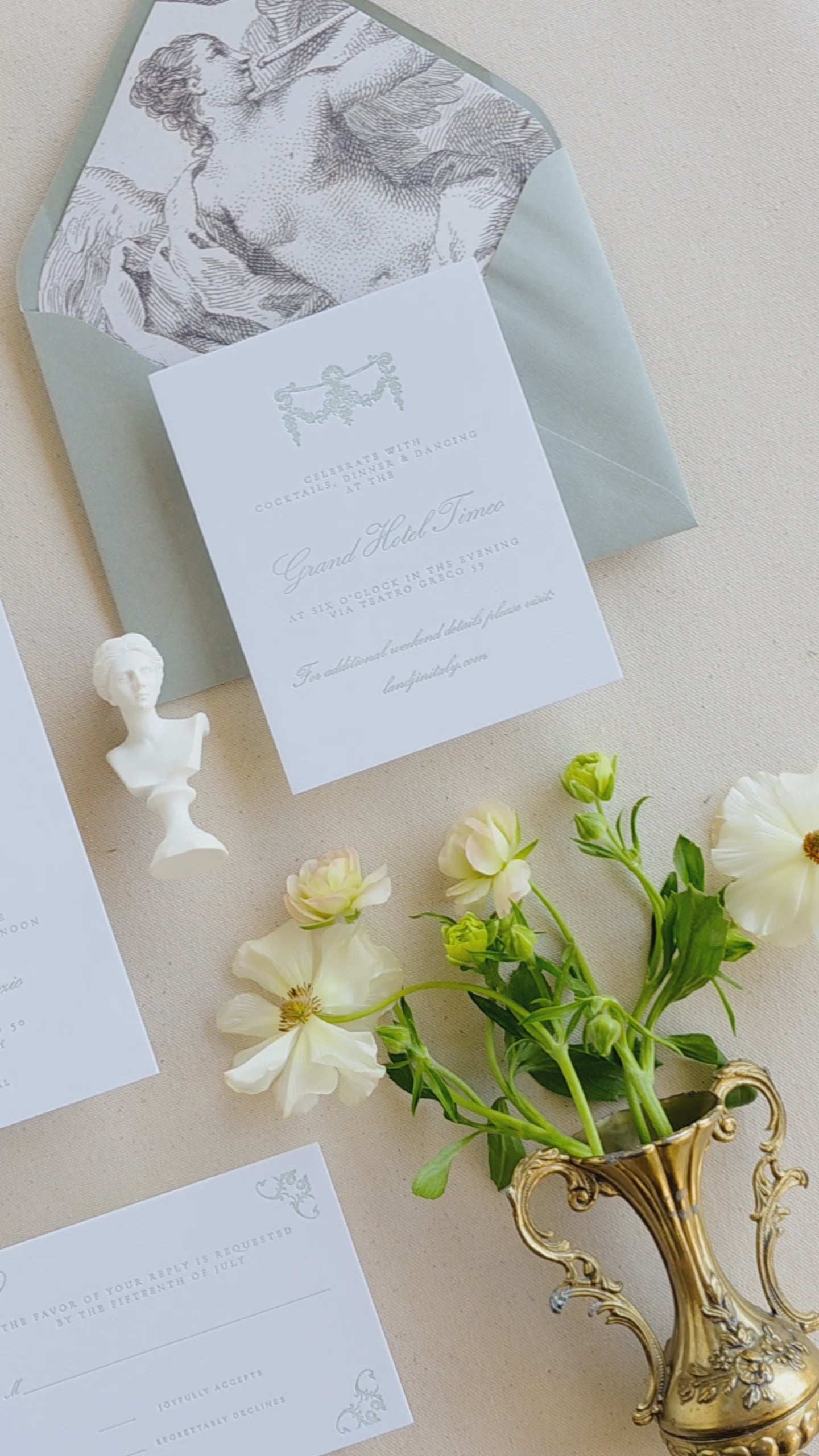 Italian Angel Wedding Destination Invitations