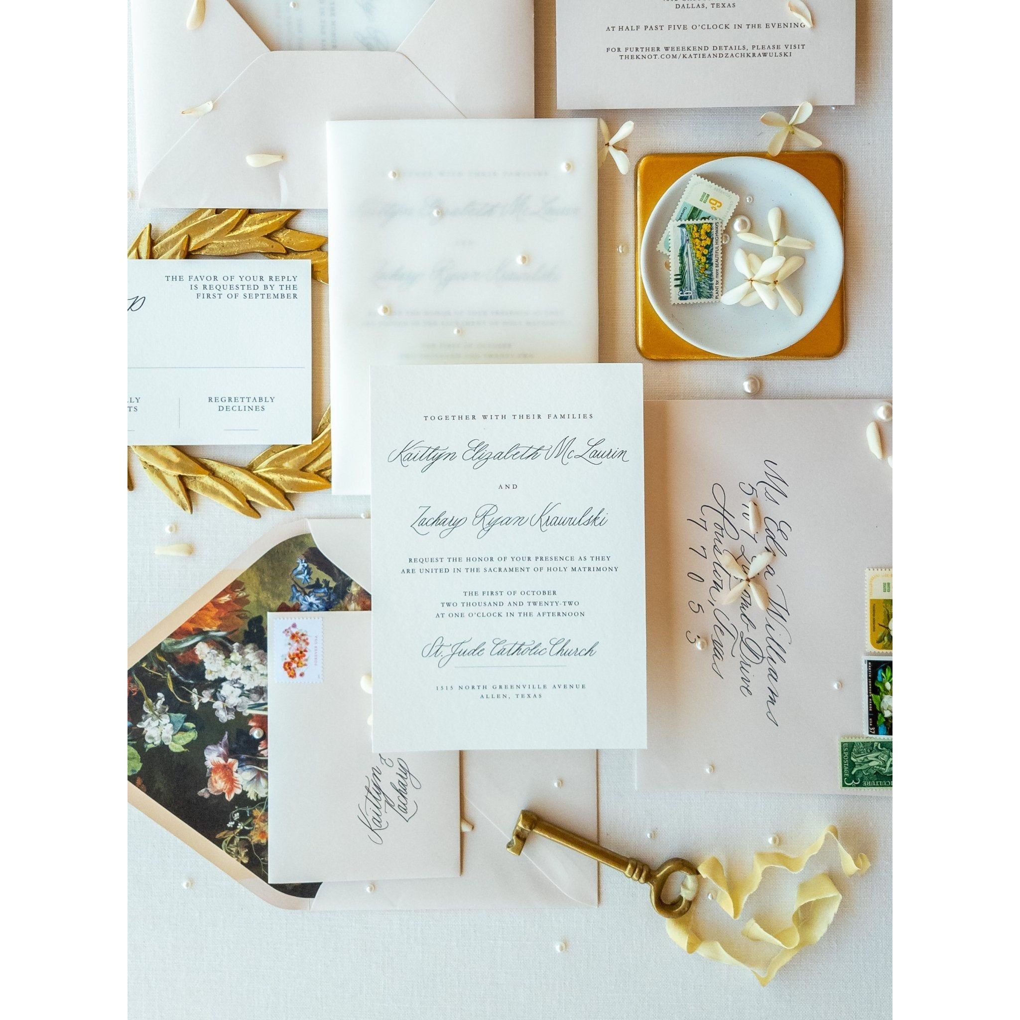 Classic Pearl Wedding Invitations - Lively House & Home - Wedding Invitations