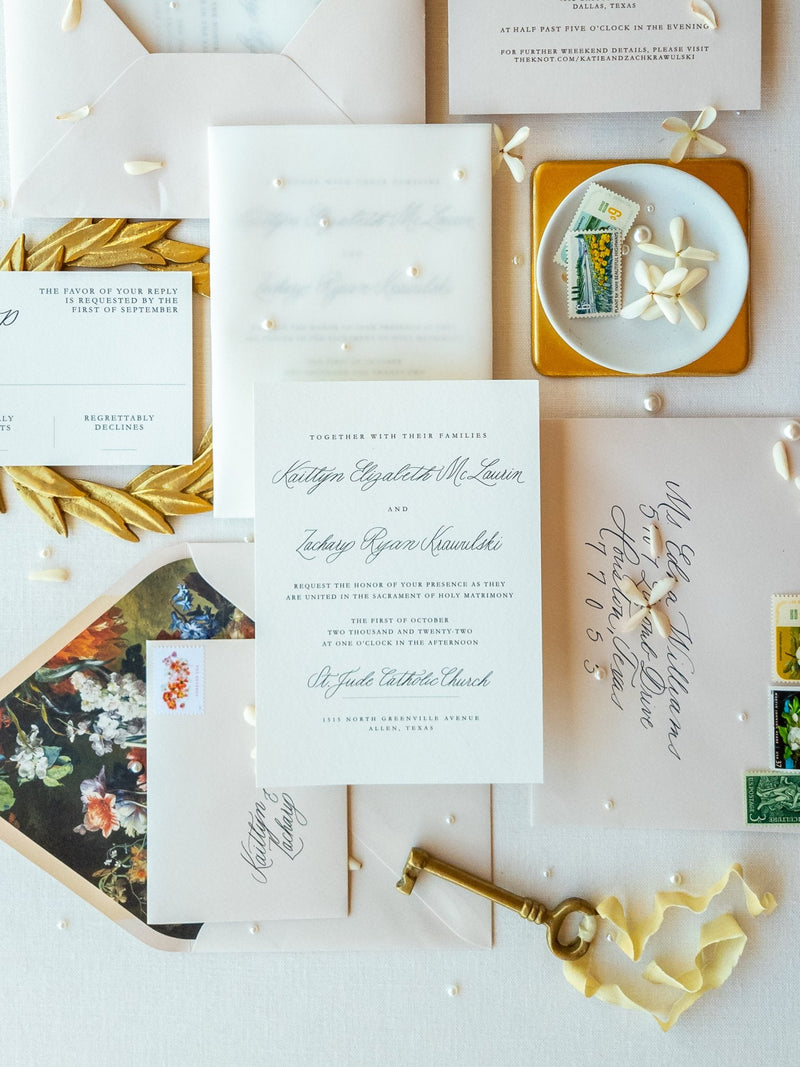 Classic Pearl Wedding Invitations - Lively House & Home - Wedding Invitations
