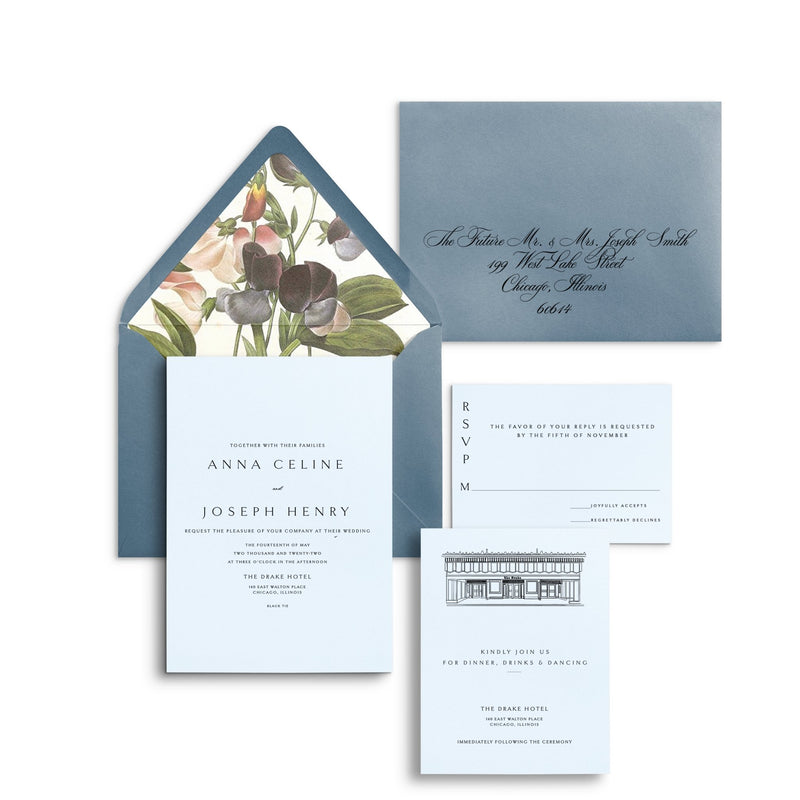 Classic Venue Illustration Wedding Invitations - Lively House & Home - Wedding Invitations
