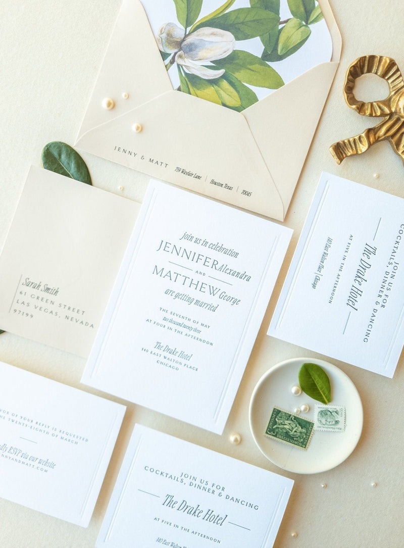 Wedding Envelopes Modern Custom Emerald Green